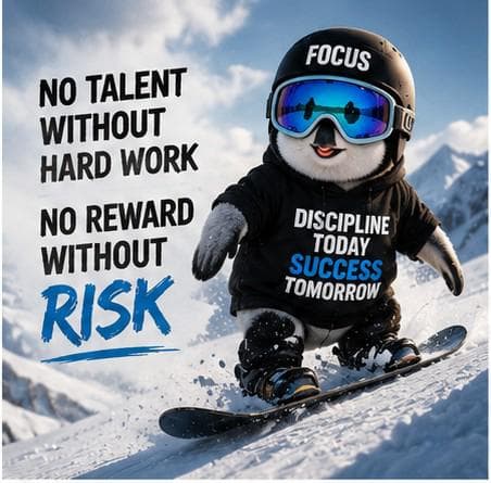 Discipline today, success tomorrow — no reward without risk